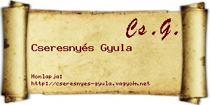 Cseresnyés Gyula névjegykártya