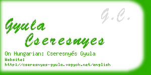 gyula cseresnyes business card